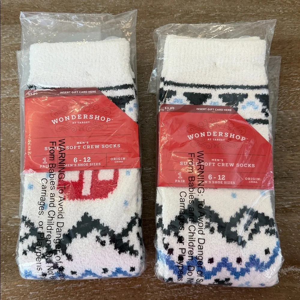 Wondershop Festive Snowflake Super Soft Crew Socks